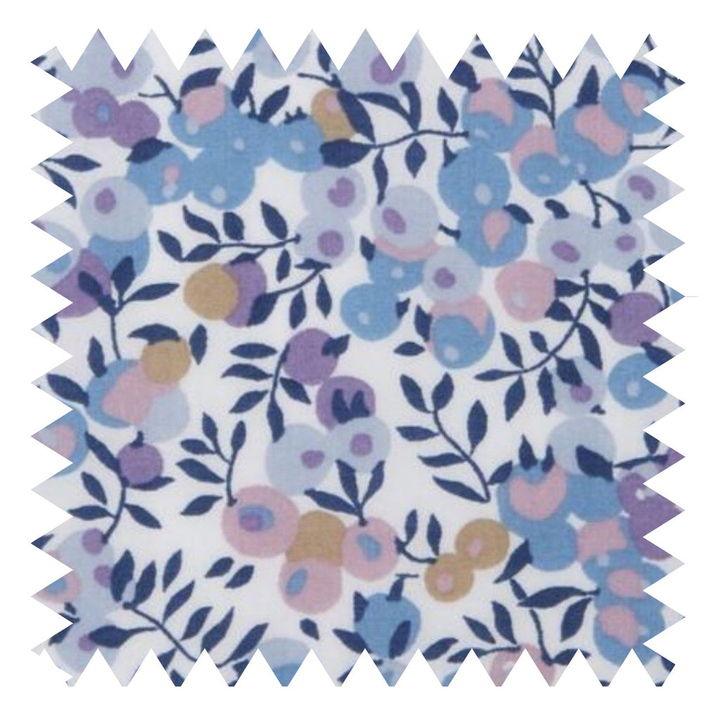 Lilac and Blue 'Wiltshire Berry', Liberty Fabric Tana Lawn Covered Embroidery Hoops - StitchKits Crafts