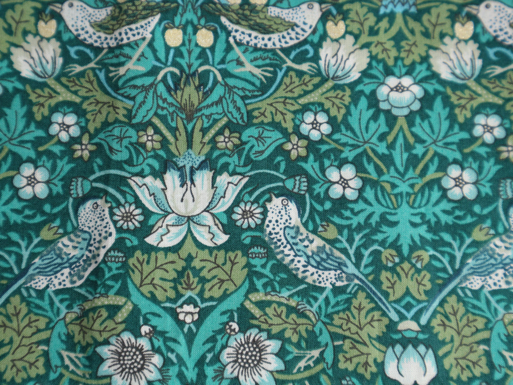 Liberty London, strawbery thief, metallic green,  tana lawn cotton