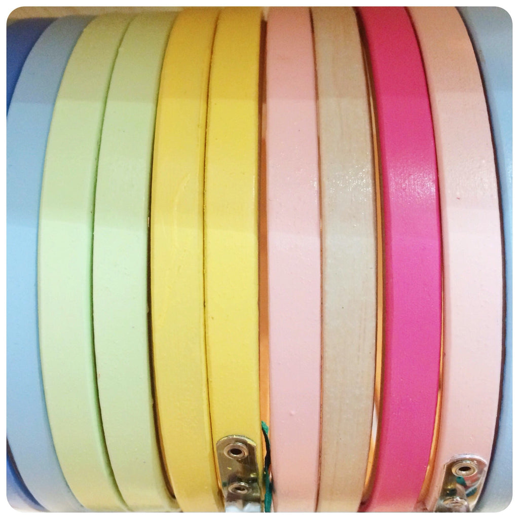Baby Pink Painted Embroidery hoops - StitchKits Crafts