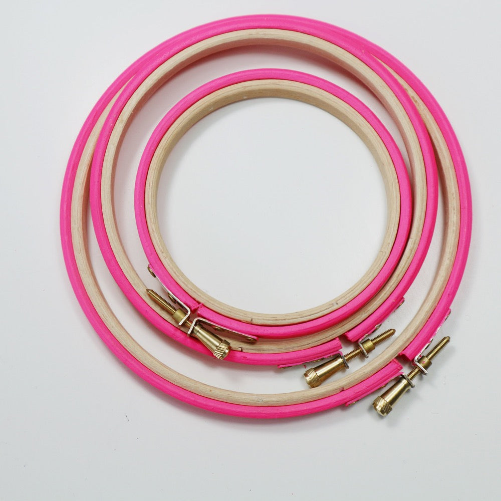 Wooden painted embroidery hoops