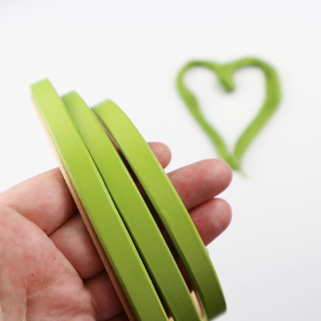 Lime green embroidery hoops.