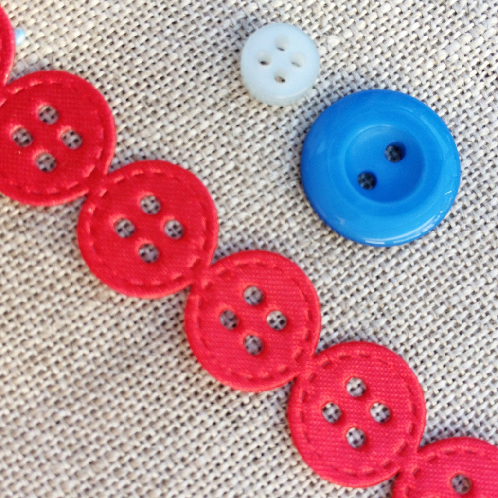Satin Cutout Button Ribbon - StitchKits Crafts