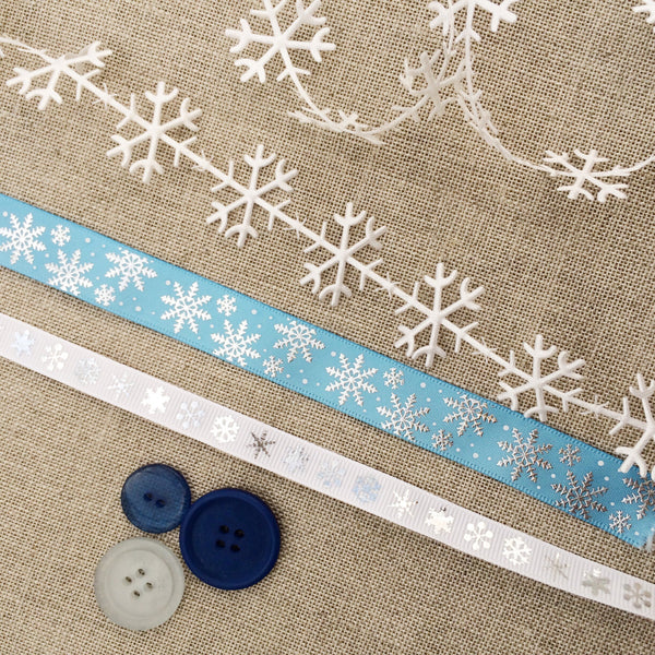 White Cutout Snow Flake Ribbon Collection - StitchKits Crafts