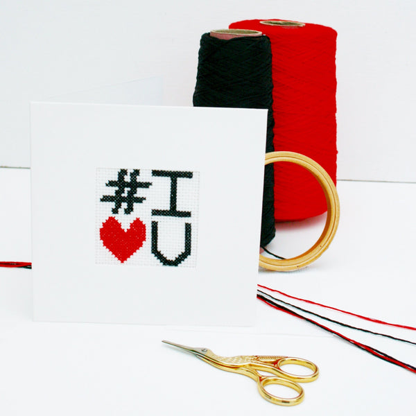 # I love you. Cross Stitch Card Kit - StitchKits Crafts
