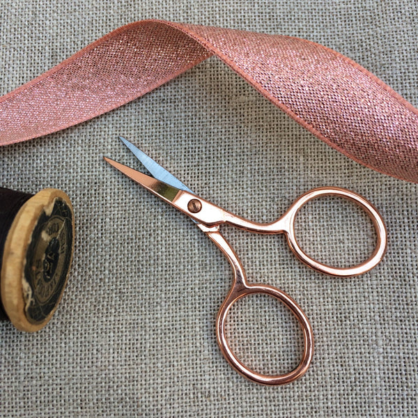 Mini Rose Gold Embroidery Scissors. 6.5 cm - StitchKits Crafts