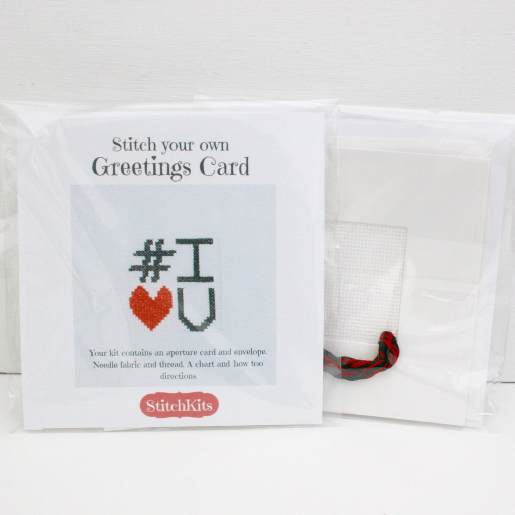 # I love you. Cross Stitch Card Kit - StitchKits Crafts