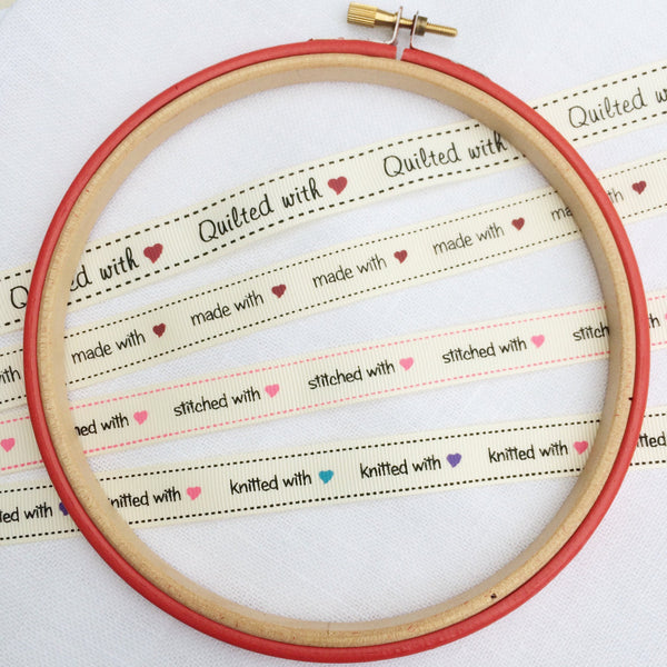 stitched with love craft ribbon collection. - StitchKits Crafts