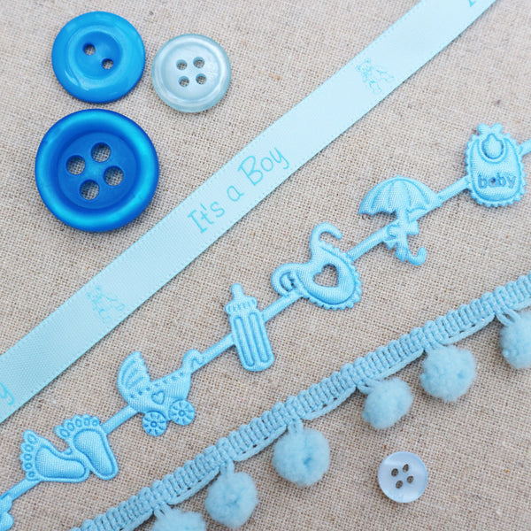 Blue Baby Ribbon Collection - StitchKits Crafts