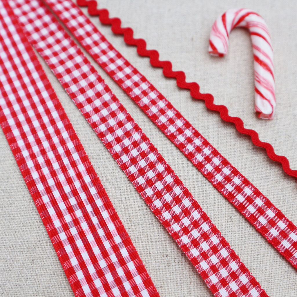 Red Gingham Ribbon - StitchKits Crafts