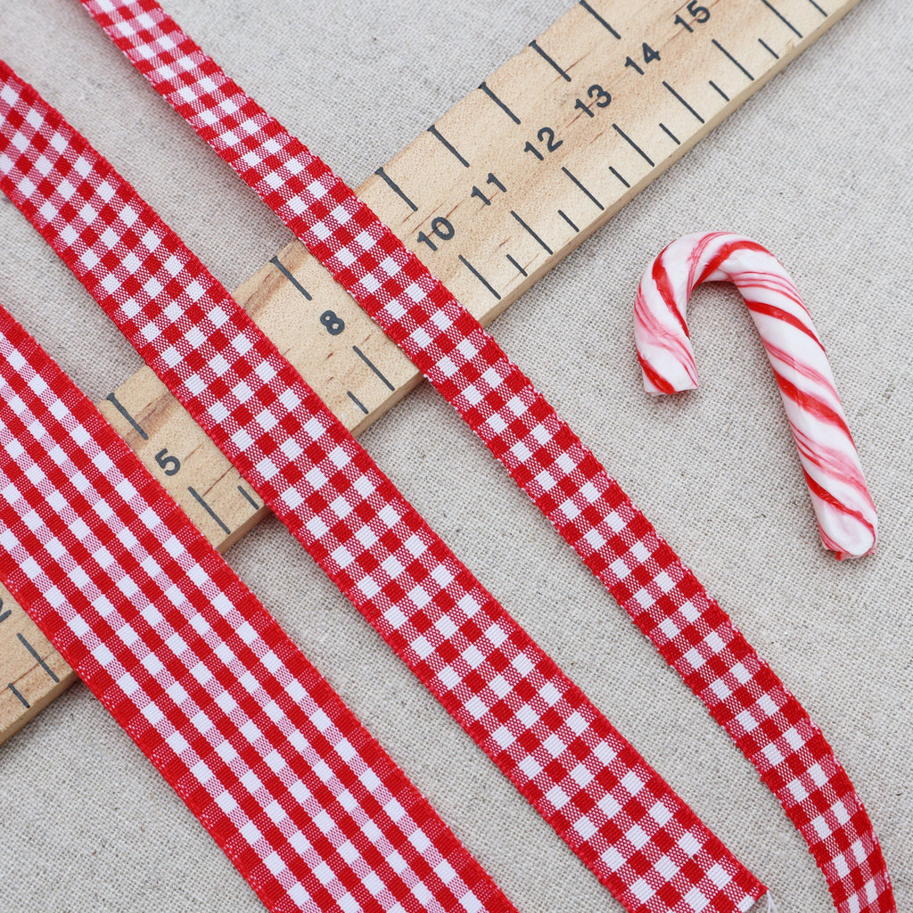 Red Gingham Ribbon - StitchKits Crafts