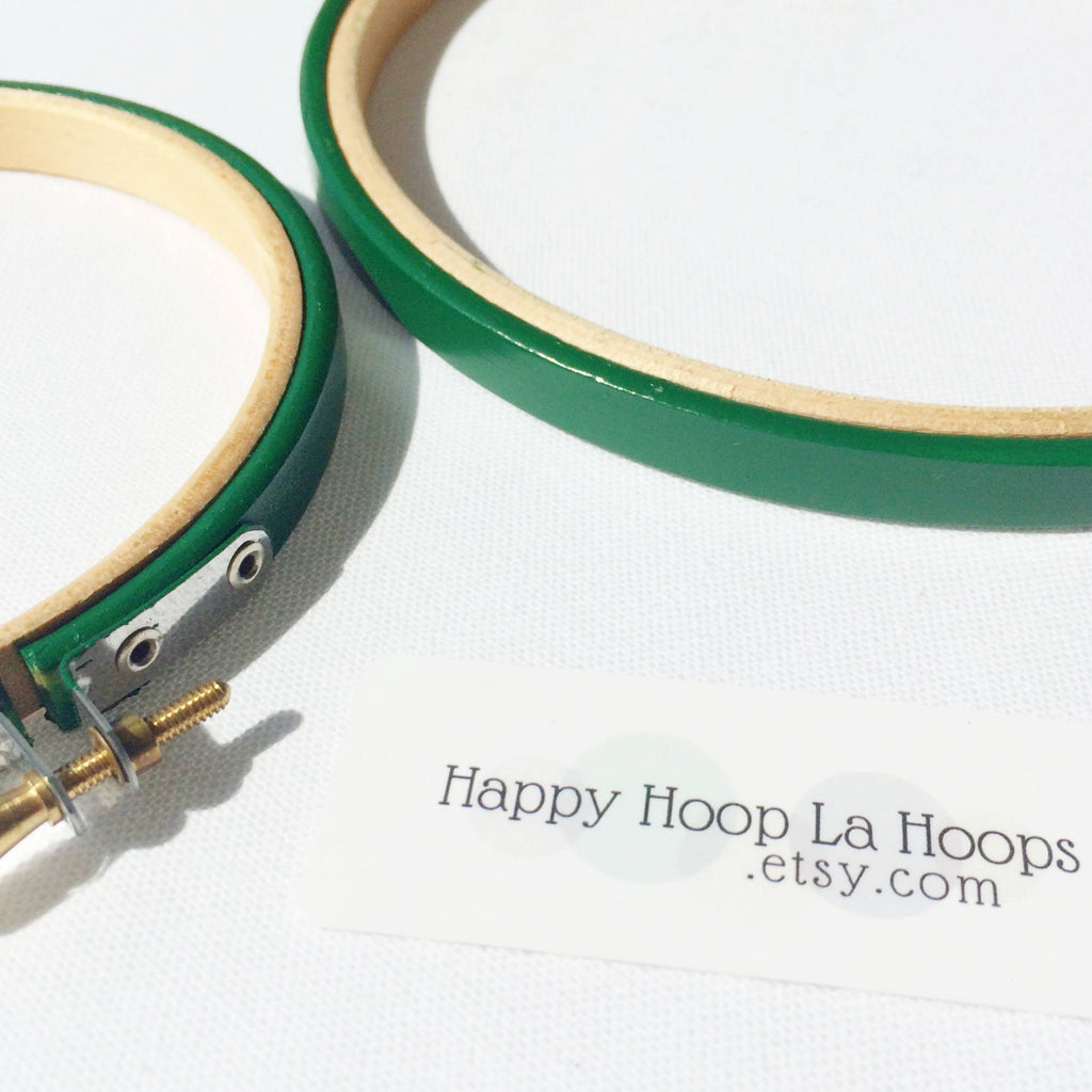 Jade Green Painted Embroidery hoops - StitchKits Crafts