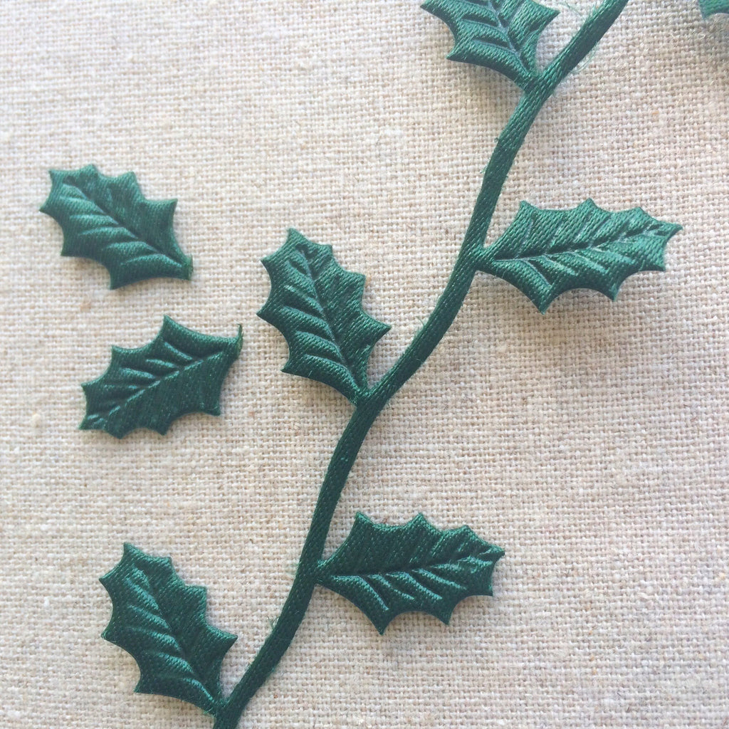 Satin Cutout Holly Leaf Ribbon - StitchKits Crafts