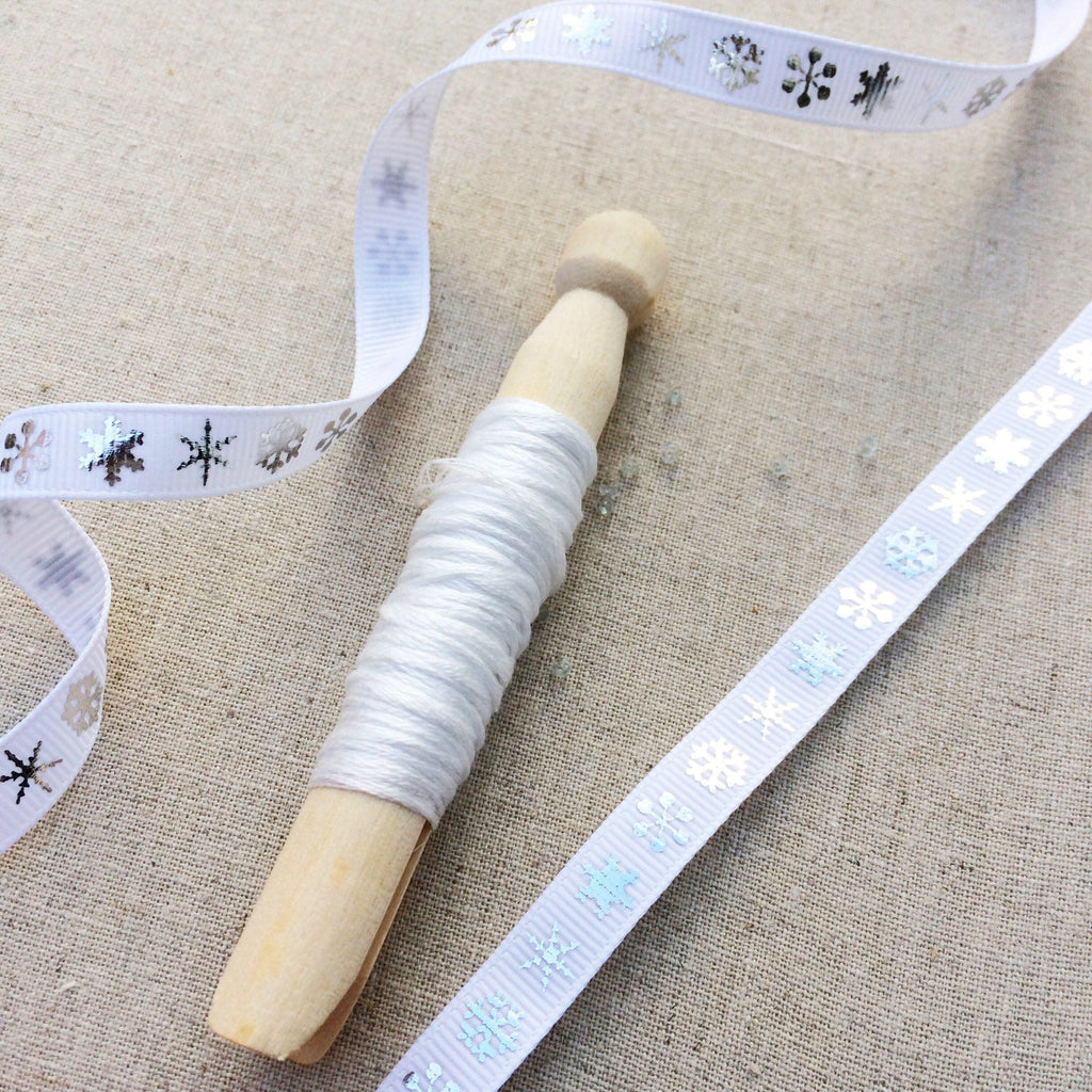 Cutout Silver Snow Flake Ribbon Collection - StitchKits Crafts
