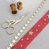 Red Organza Ribbon With Gold Stars - StitchKits Crafts