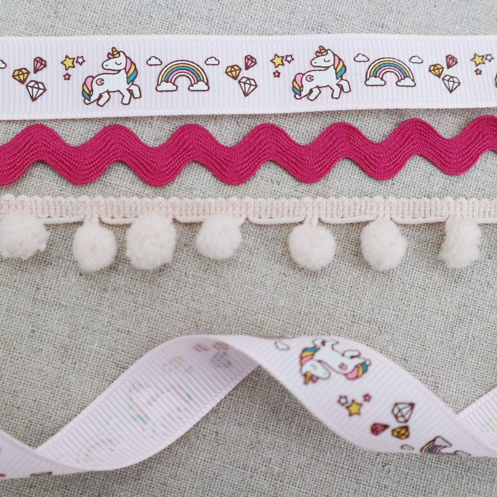 Pink Unicorn Ribbon, Collection - StitchKits Crafts
