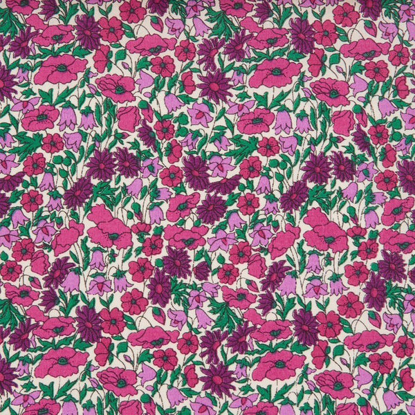 Pink 'Petal & Bud' Liberty Fabric Tana Lawn Covered Embroidery Hoops - StitchKits Crafts