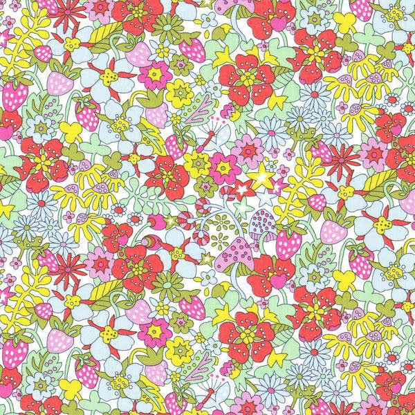 Flower Tops Strawberry Liberty Tana Lawn Fabric Covered Embroidery Hoops Fram - StitchKits Crafts