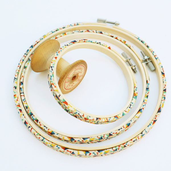 Dancing Kite Liberty Tana Lawn Fabric Covered Embroidery hoops - StitchKits Crafts