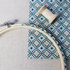 Green & Turquoise 'Aida' Liberty Tana LAwn Fabric Covered Embroidery Hoops - StitchKits Crafts