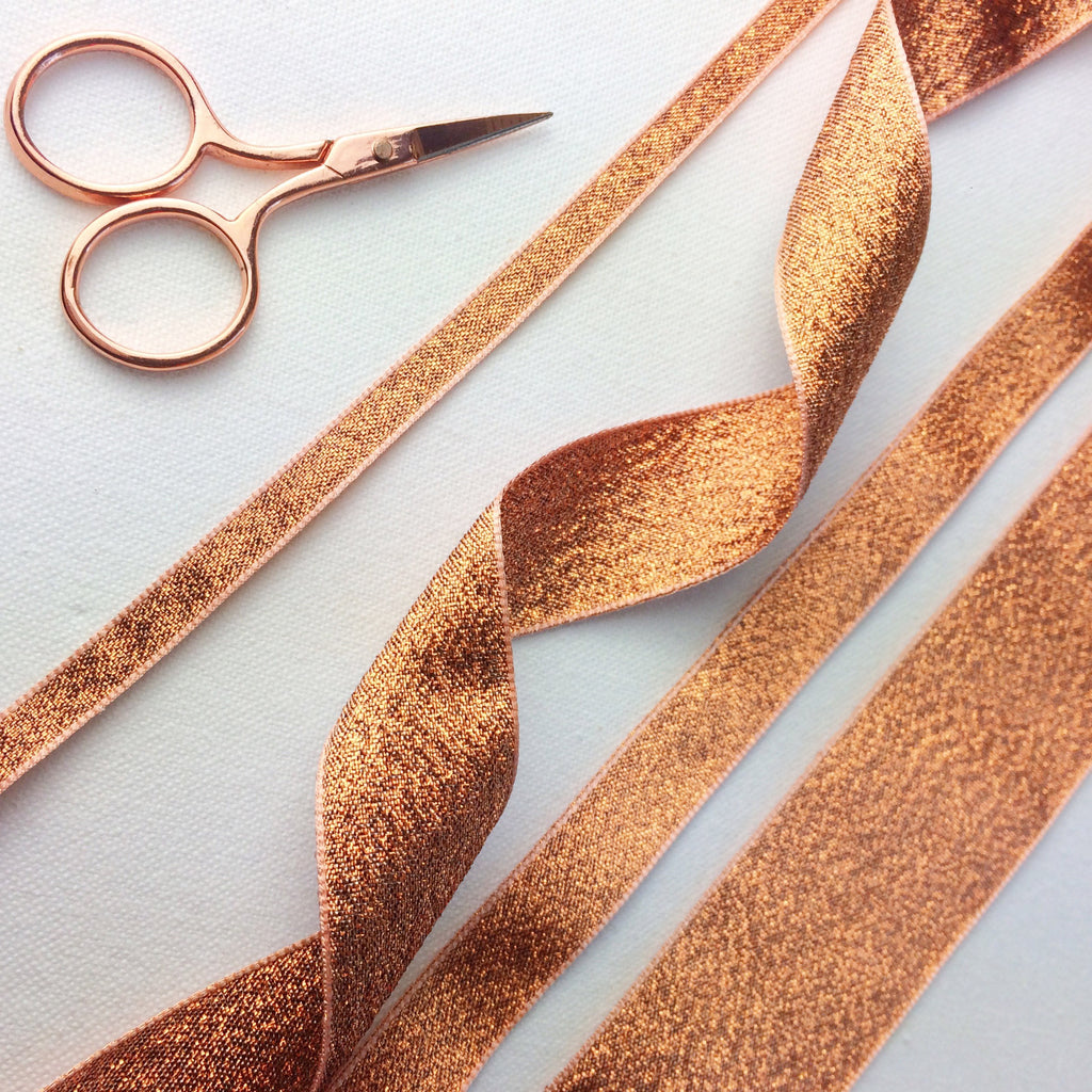 Bronze Gold Lame Ribbon Collection - StitchKits Crafts