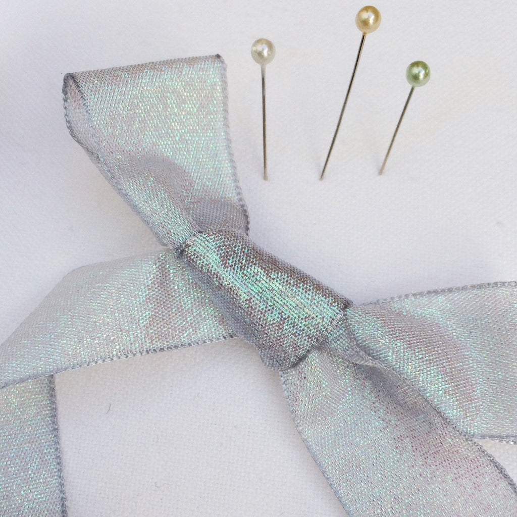 Iridescent Ribbon Collection. 25 mm Sparkly craft Ribbon. Wedding Ribbon. Party Ribbon. Gold Iridescent Ribbon, Silver Iridescent Ribbon - StitchKits Crafts