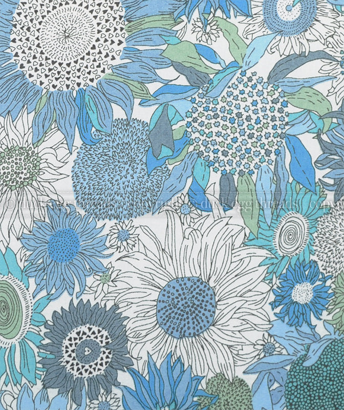 Blue 'Susanna' Liberty Fabric Tana Lawn Wrapped Embroidery Hoops - StitchKits Crafts