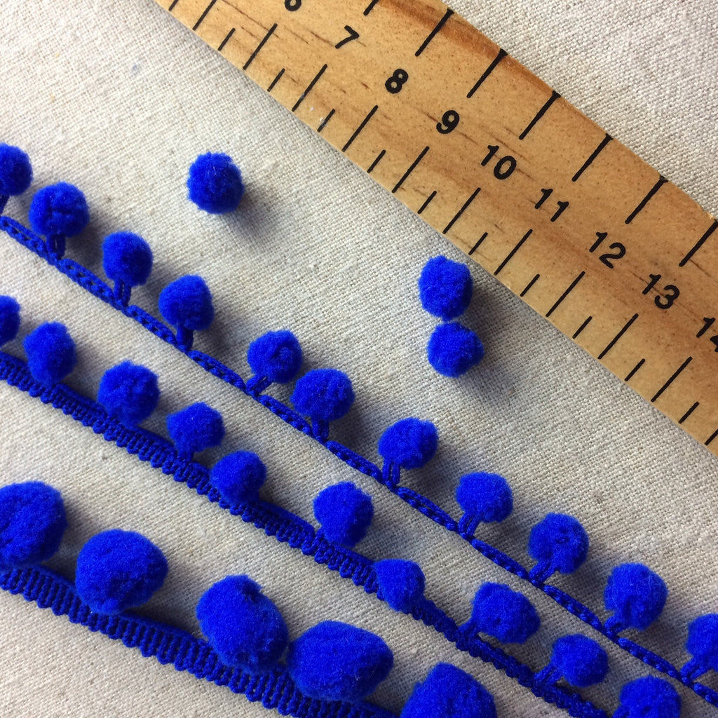 Royal Blue Pom Pom Trim. - StitchKits Crafts