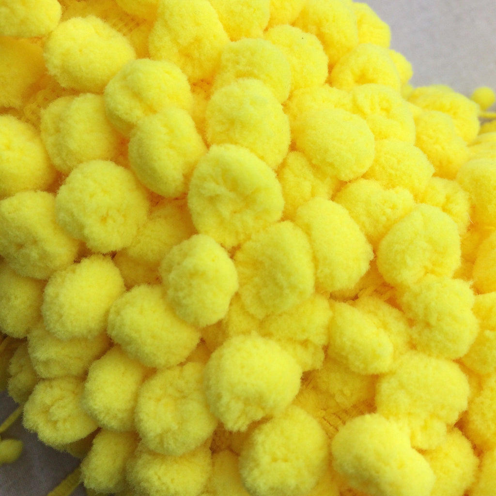 Yellow Pom Pom Trim - StitchKits Crafts
