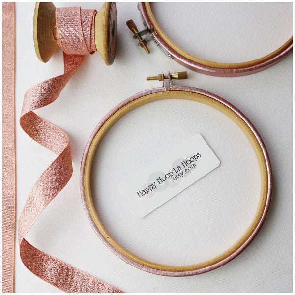 Metallic Rose Gold Painted Embroidery Hoops - StitchKits Crafts