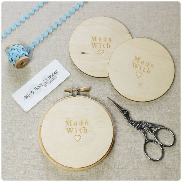 3 inch Wooden  Hoop Backs, set of three - StitchKits Crafts