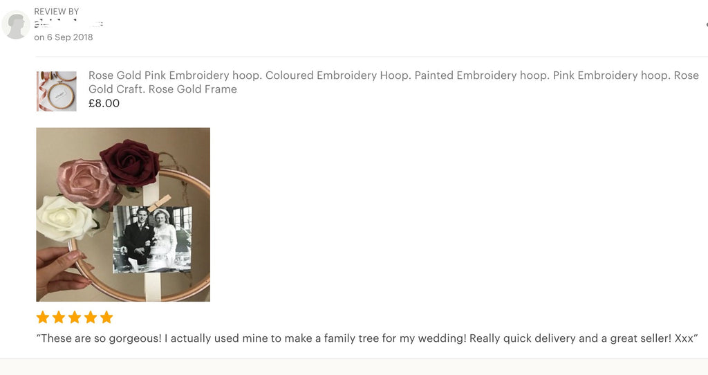Metallic Rose Gold Painted Embroidery Hoops - StitchKits Crafts