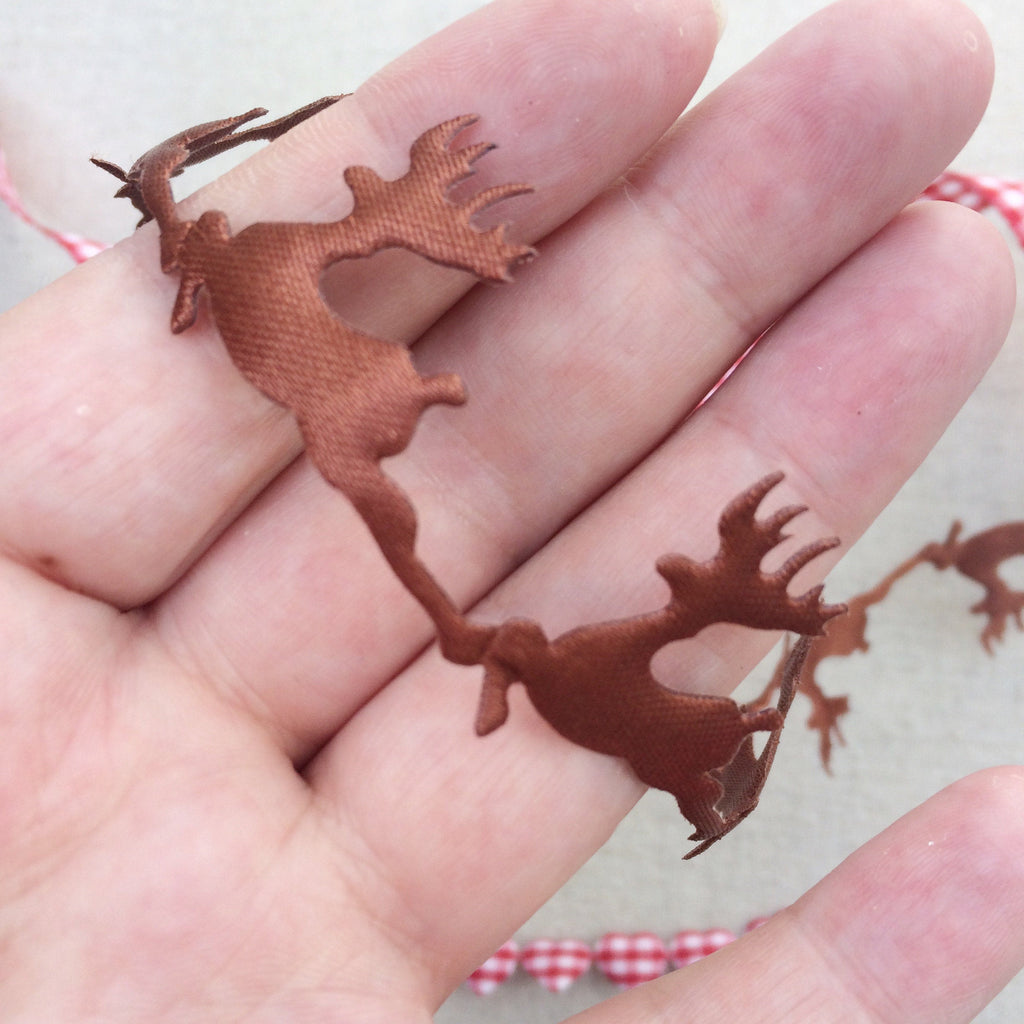 Reindeer and Red Plaid Ribbon Collection - StitchKits Crafts