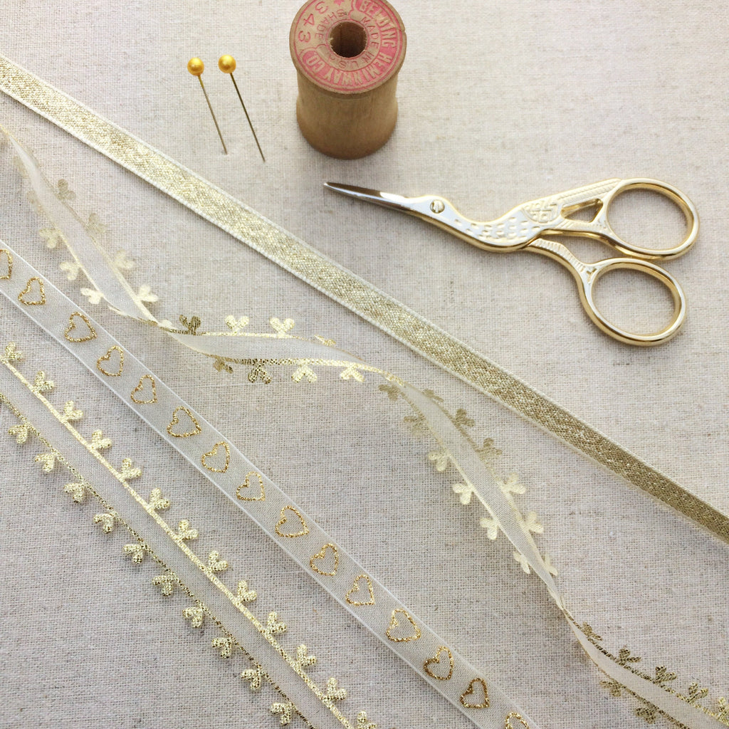 Golden Heart Sheer Ribbon Collection - StitchKits Crafts