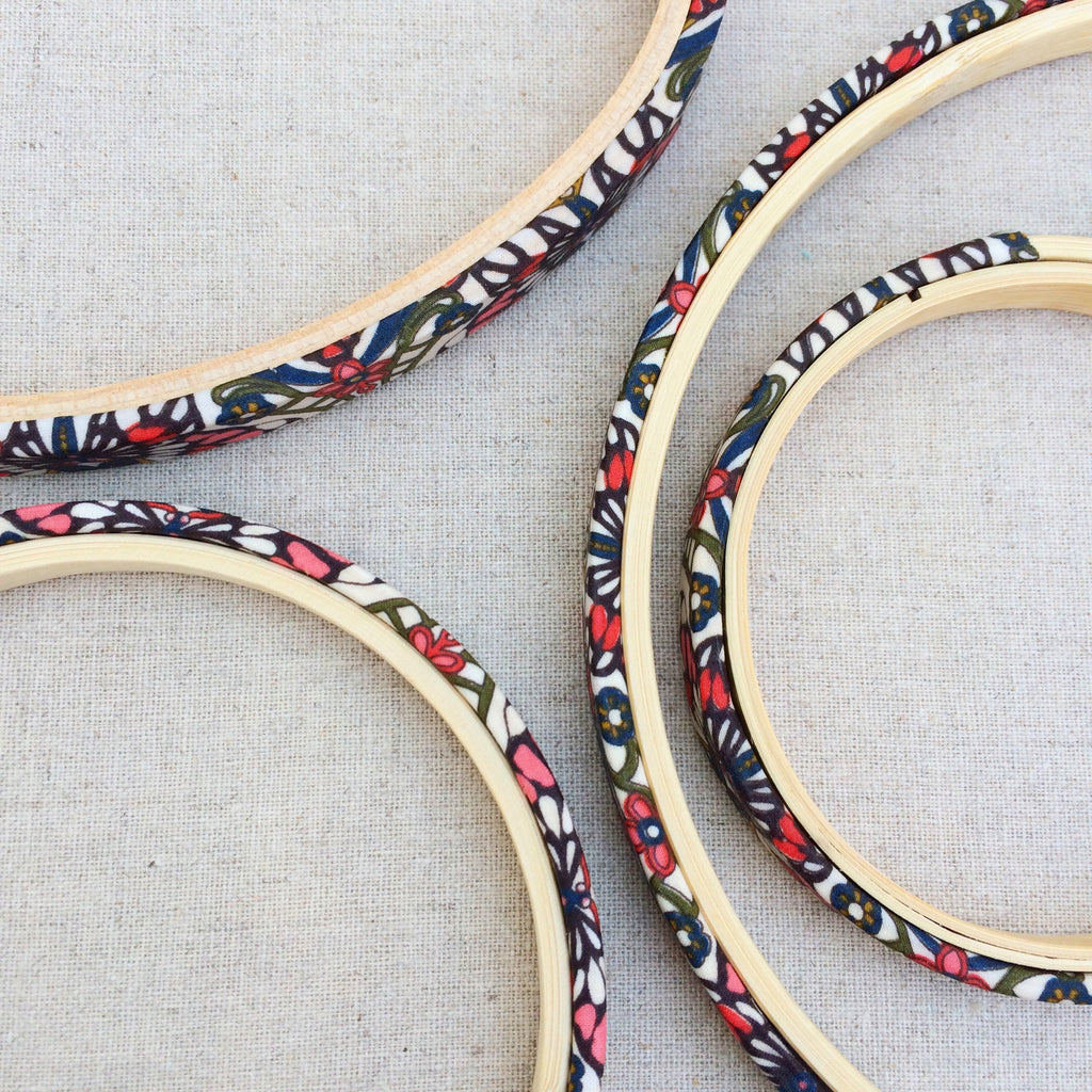 William Morris Butterfly  Liberty Tana Lawn Fabric Covered Embroidery Hoops - StitchKits Crafts