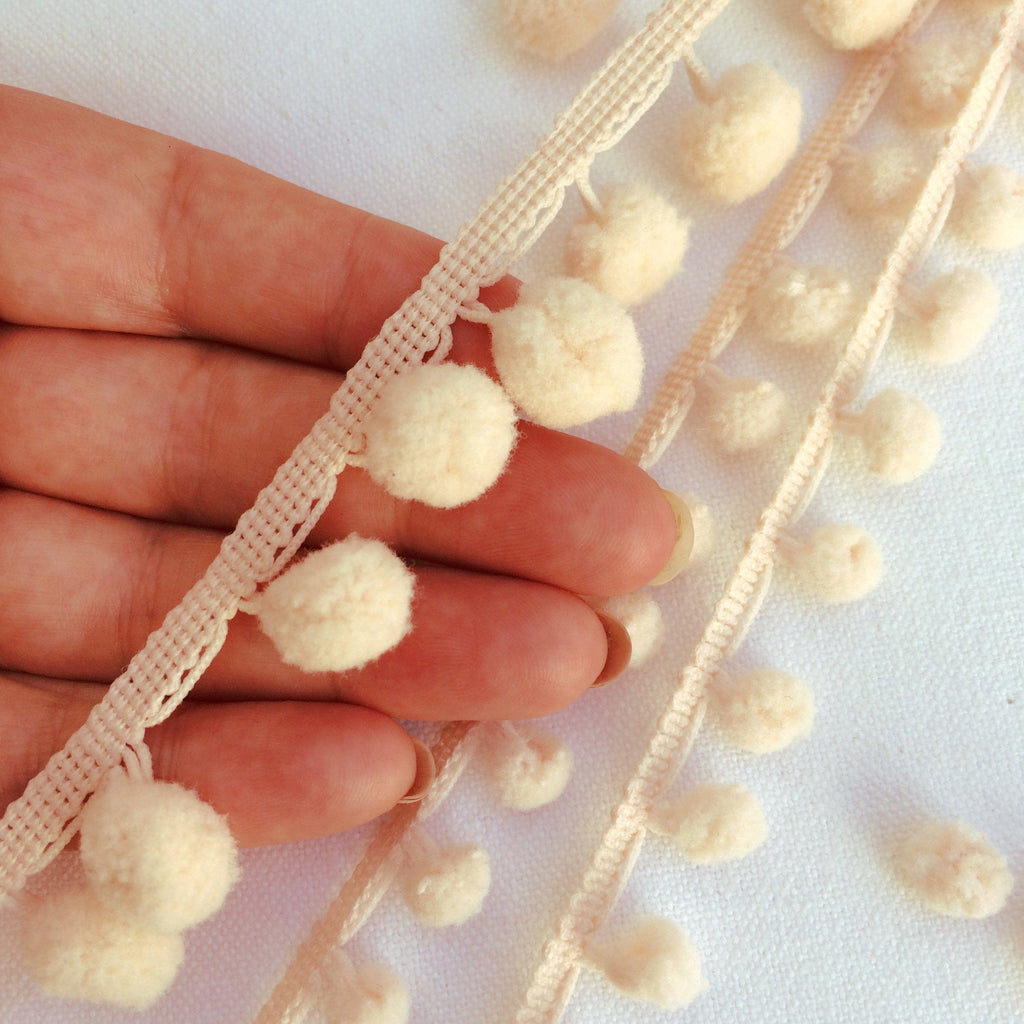 Pale Pink Pom Pom Trim - StitchKits Crafts