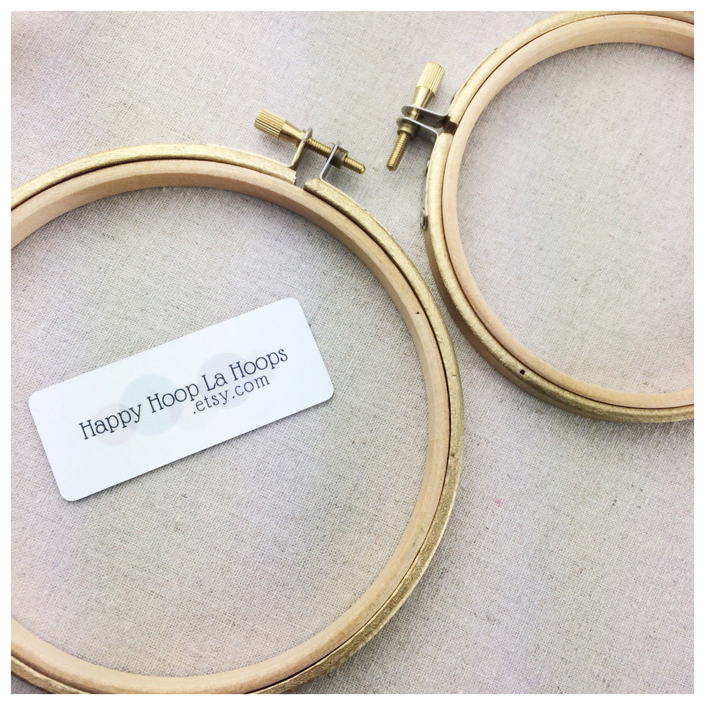 Metallic Gold Painted Embroidery Hoops - StitchKits Crafts
