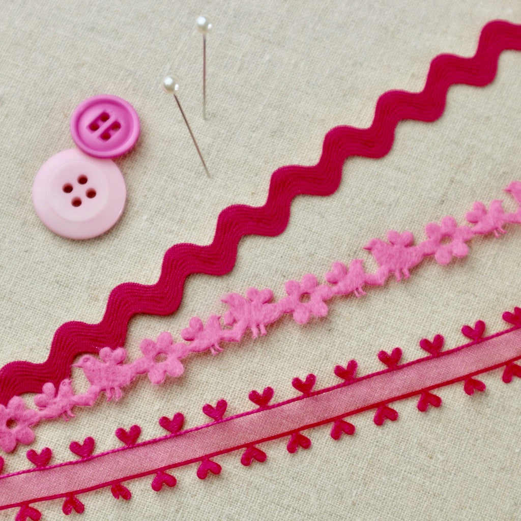 Pink Heart Ribbon Collection. - StitchKits Crafts