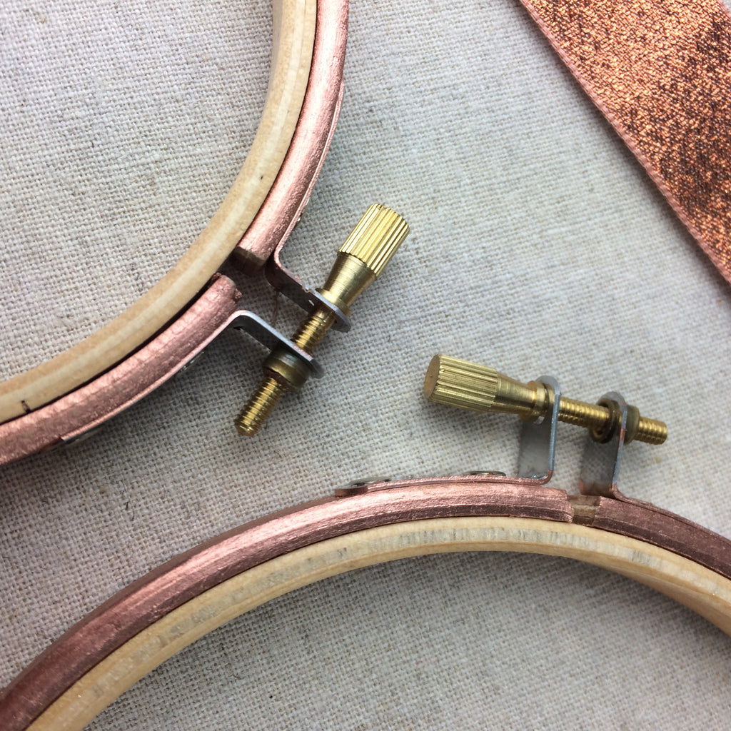 Metallic Bronze Painted Embroidery Hoop - StitchKits Crafts