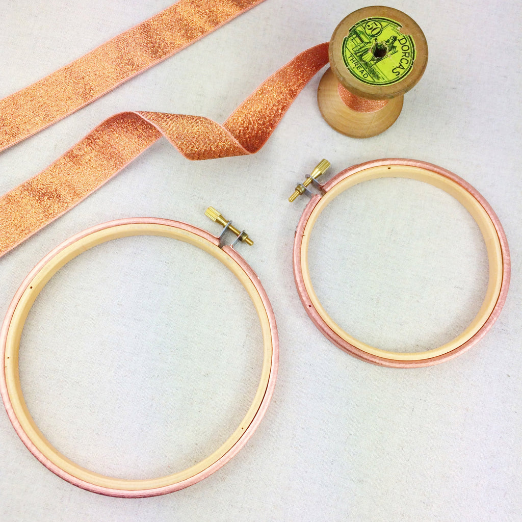 Metallic Bronze Painted Embroidery Hoop - StitchKits Crafts