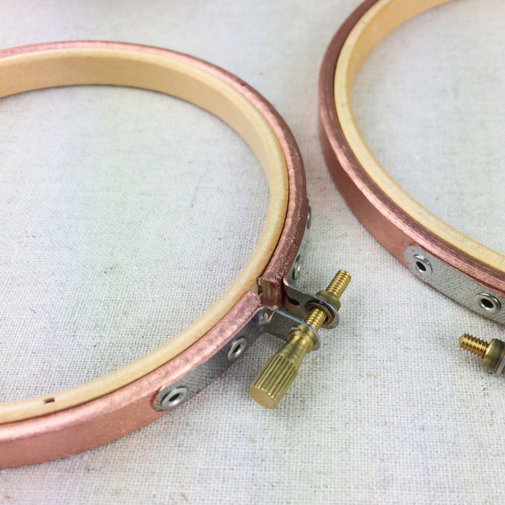 Metallic Bronze Painted Embroidery Hoop - StitchKits Crafts