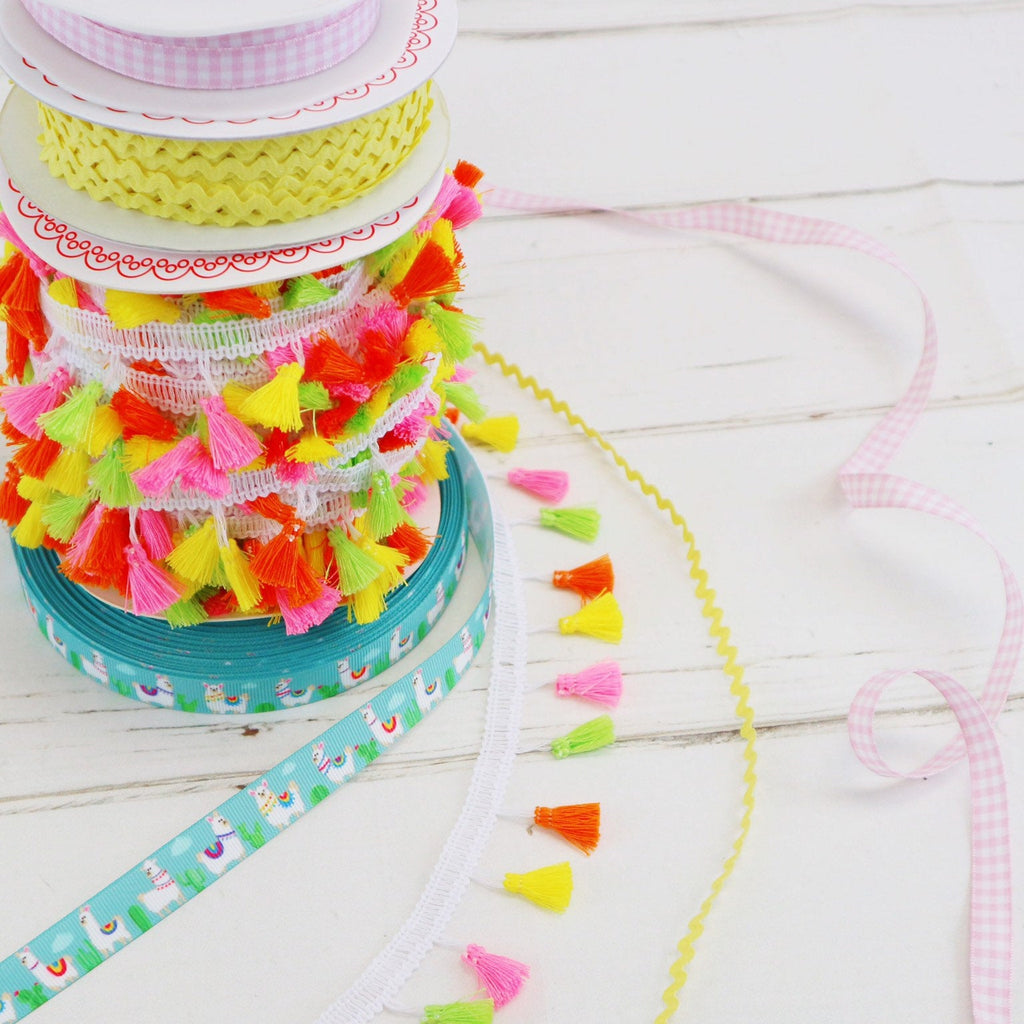 Neon Llama Party Ribbon Collection - StitchKits Crafts