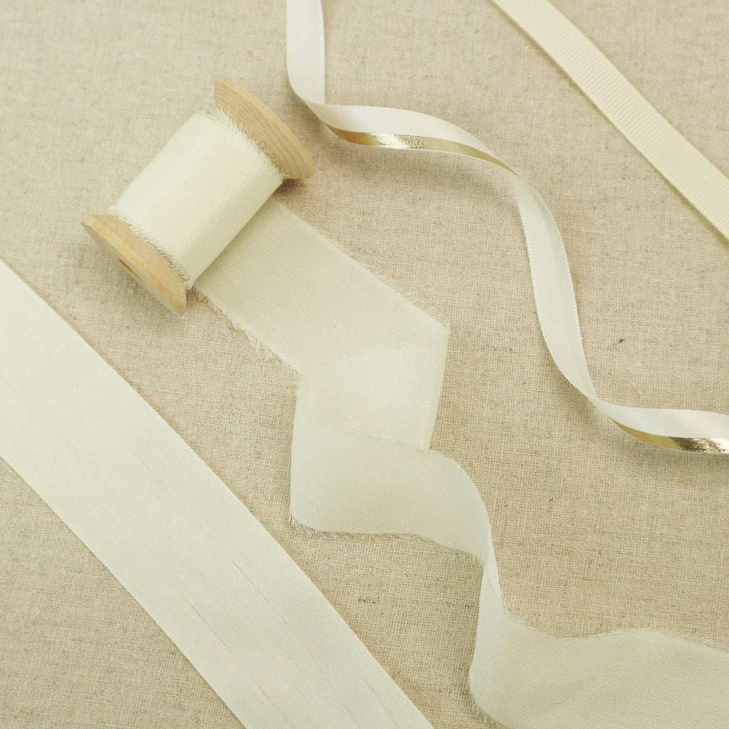 Ivory Silk Luxury Ribbon Collection - StitchKits Crafts
