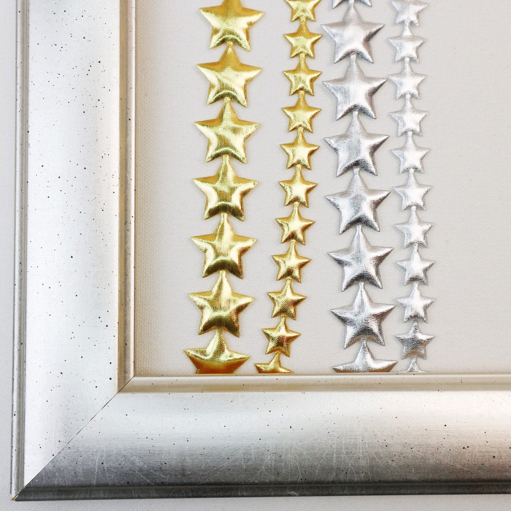 Gold & Silver Metallic Star Ribbon - StitchKits Crafts