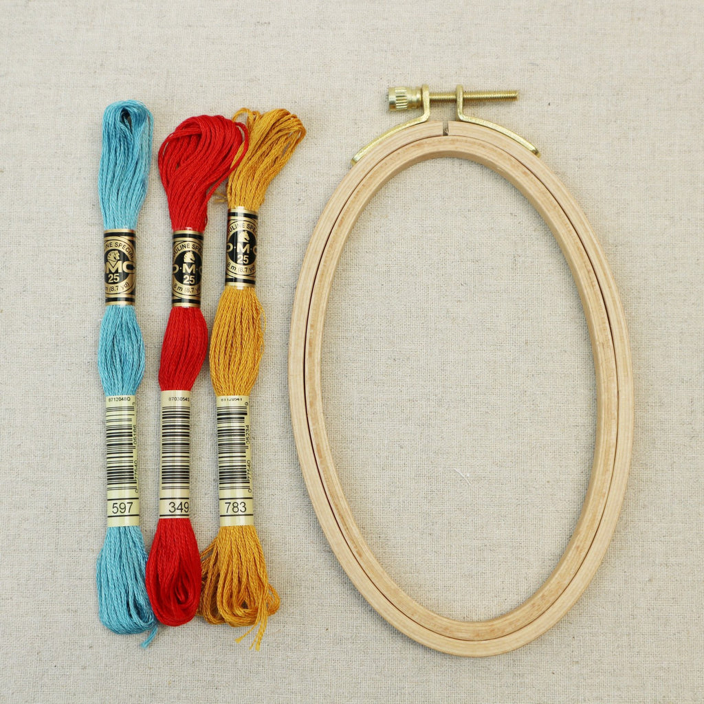 Small Vertical Oval Embroidery Hoop - StitchKits Crafts