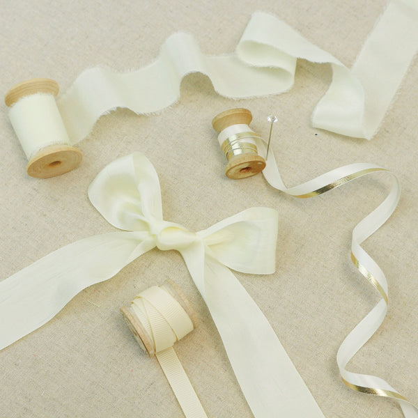 Ivory Silk Luxury Ribbon Collection - StitchKits Crafts