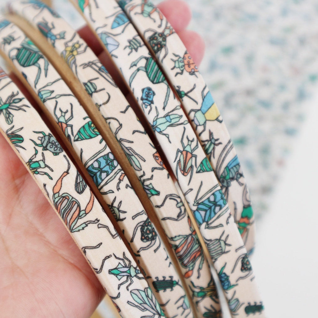 Lilac and Blue 'Legs Eleven' Liberty's Fabric Tana Lawn covered Embroidery Hoops - StitchKits Crafts