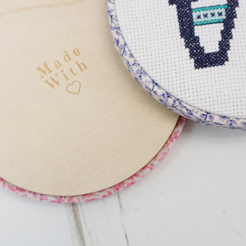 Queue This Way Cross Stitch Hoop Kit - StitchKits Crafts