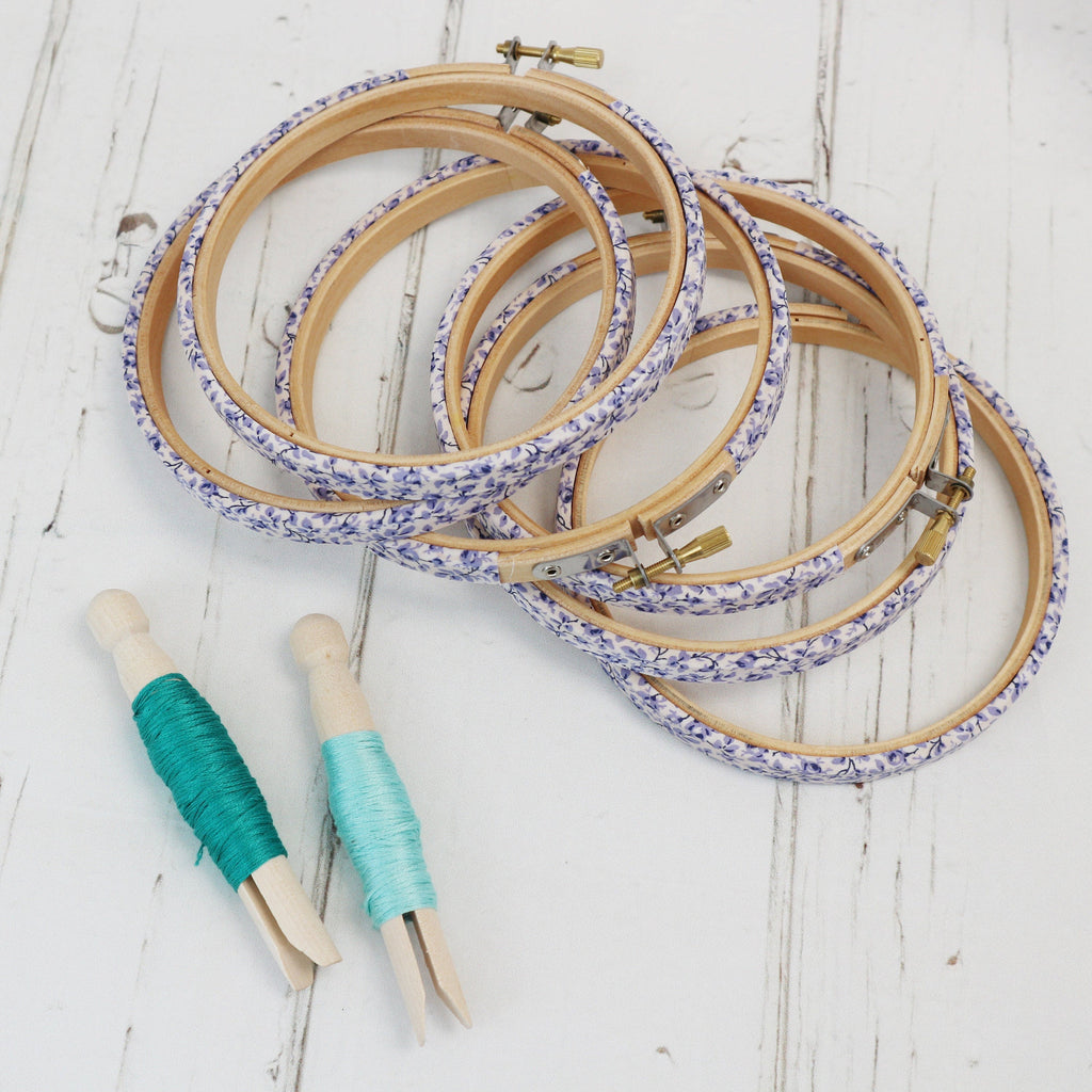 Ocean Blue Love Cross Stitch  Hoop Kit - StitchKits Crafts