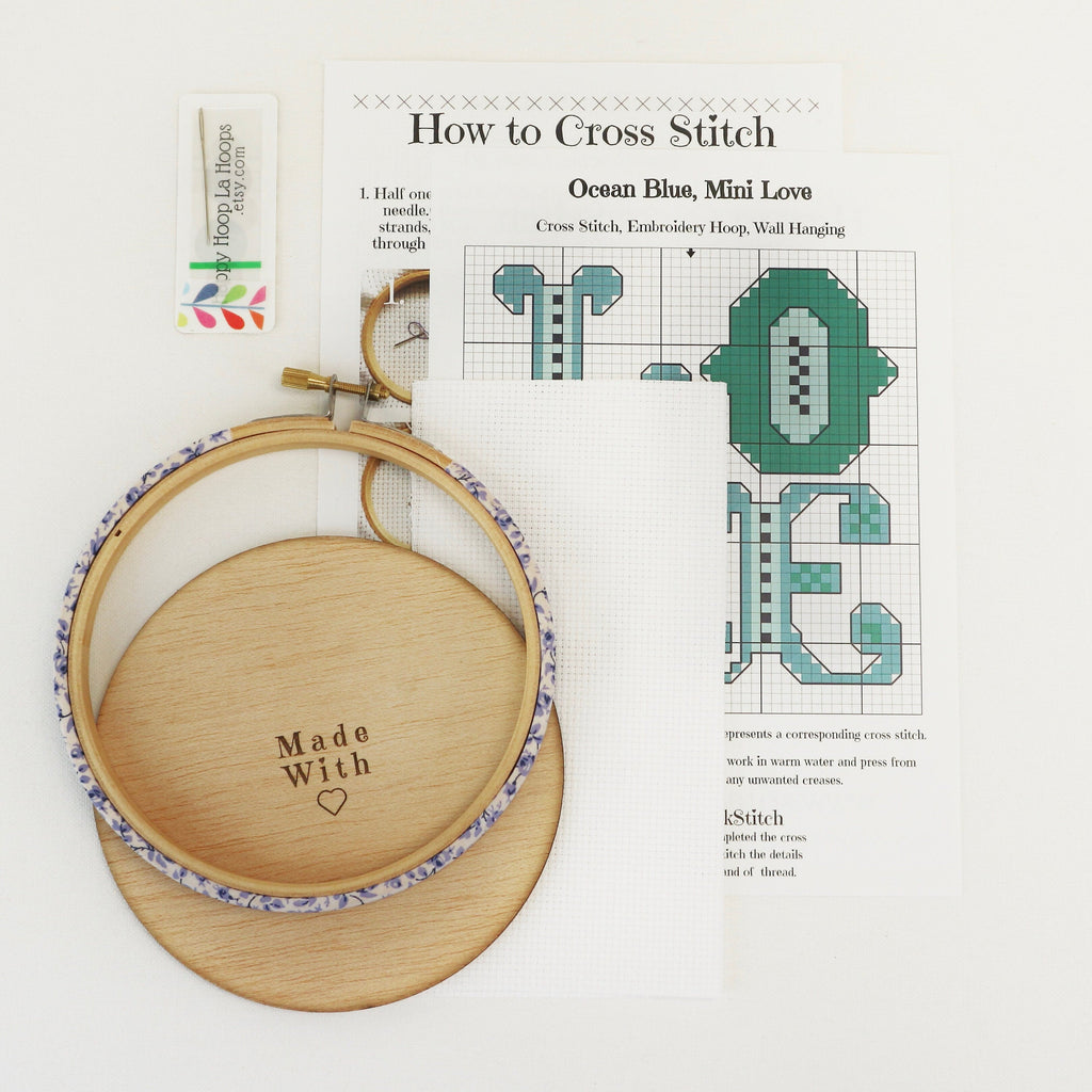 Queue This Way Cross Stitch Hoop Kit - StitchKits Crafts