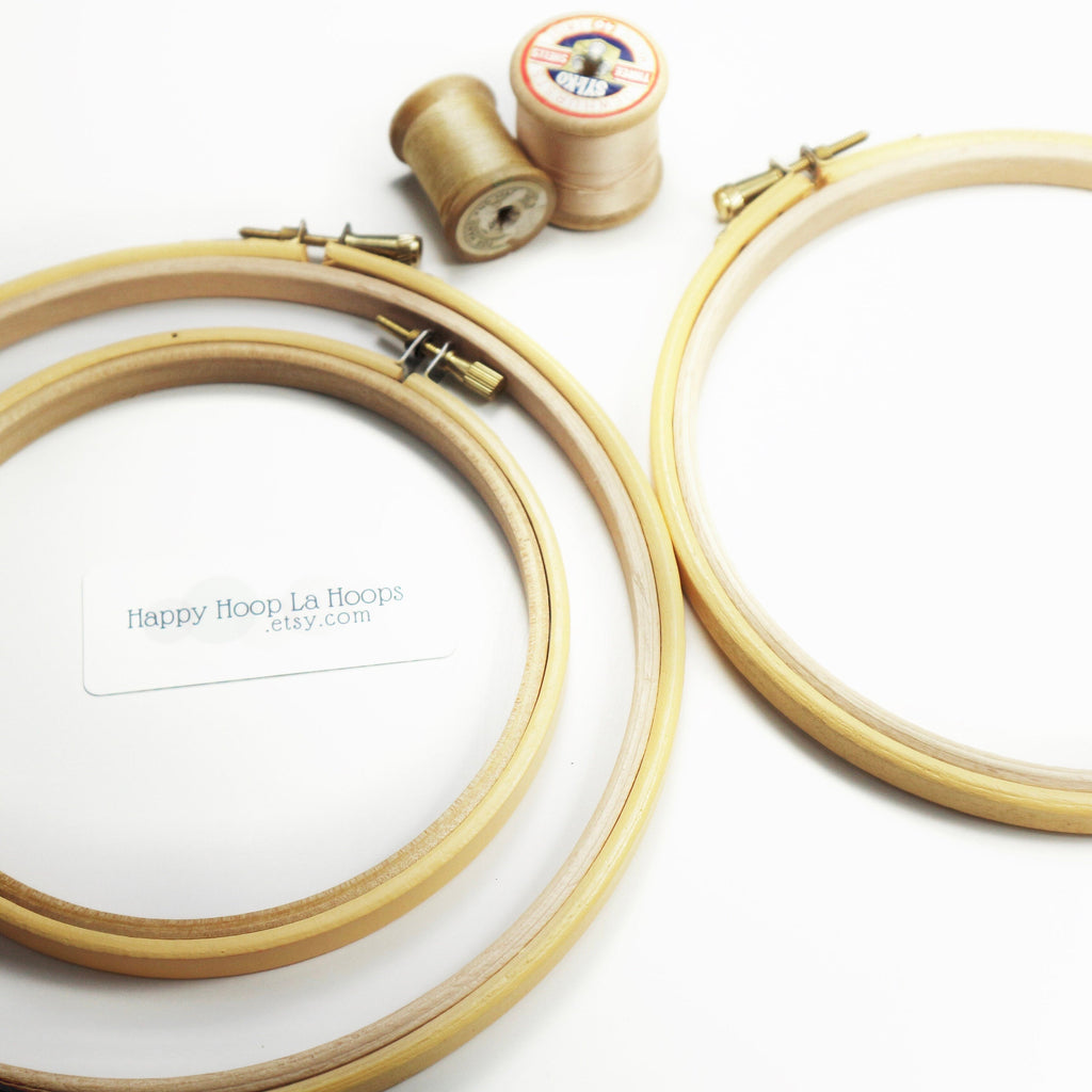 Pale Daffodil Yellow Painted Embroidery hoop - StitchKits Crafts